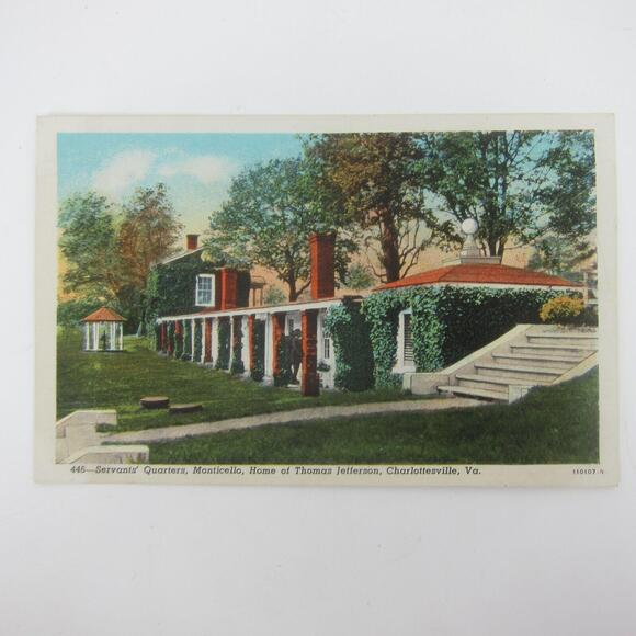 Vintage Postcard Charlottesville Virginia Jefferson Monticello Servants Quarters - Picture 6 of 15